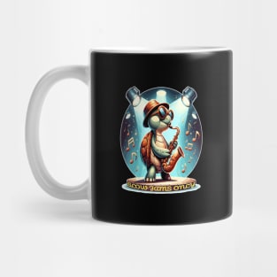 Chill Tortoise Saxophonist, Master of Slow Jams Mug